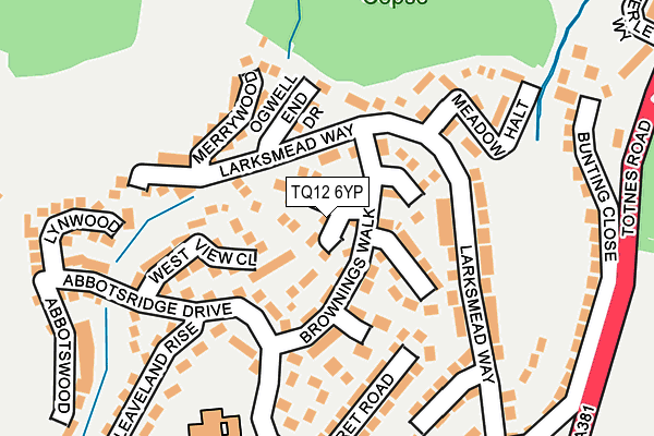 TQ12 6YP map - OS OpenMap – Local (Ordnance Survey) TQ12 6YP map - OS OpenMap – Local (Ordnance Survey)