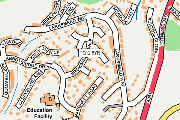TQ12 6YR map - OS OpenMap – Local (Ordnance Survey) TQ12 6YR map - OS OpenMap – Local (Ordnance Survey)