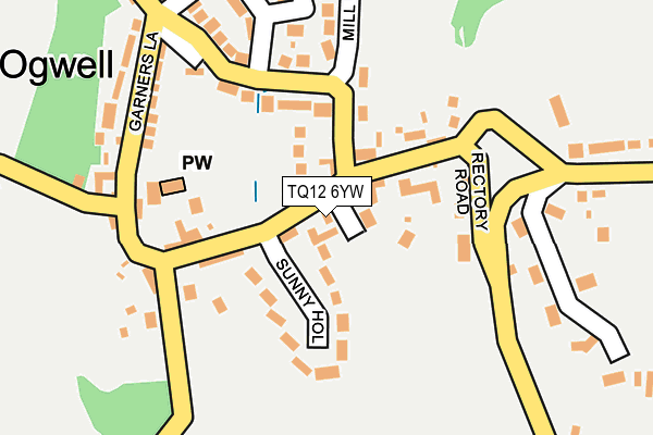 TQ12 6YW map - OS OpenMap – Local (Ordnance Survey)