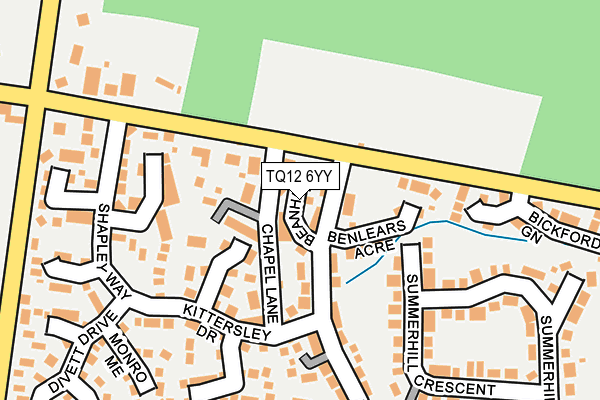 TQ12 6YY map - OS OpenMap – Local (Ordnance Survey) TQ12 6YY map - OS OpenMap – Local (Ordnance Survey)