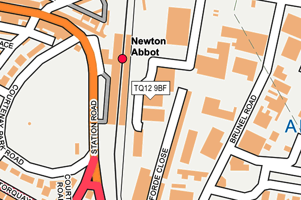 TQ12 9BF map - OS OpenMap – Local (Ordnance Survey)