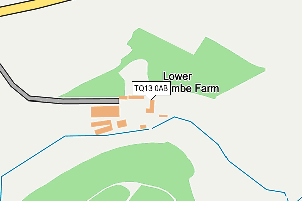 TQ13 0AB map - OS OpenMap – Local (Ordnance Survey) TQ13 0AB map - OS OpenMap – Local (Ordnance Survey)