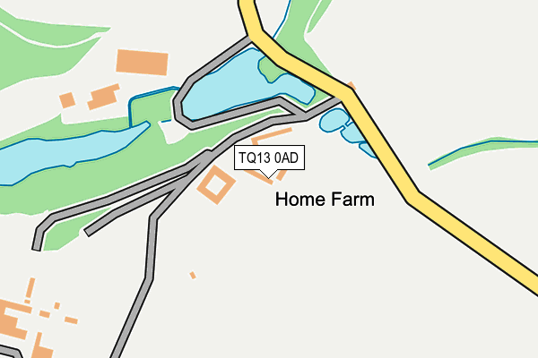 TQ13 0AD map - OS OpenMap – Local (Ordnance Survey) TQ13 0AD map - OS OpenMap – Local (Ordnance Survey)