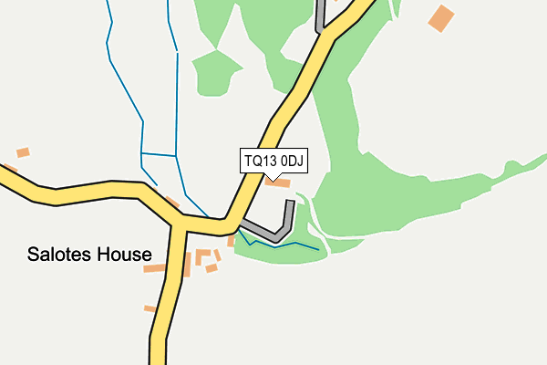 TQ13 0DJ map - OS OpenMap – Local (Ordnance Survey)