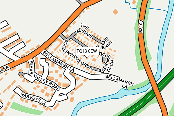 TQ13 0EW map - OS OpenMap – Local (Ordnance Survey) TQ13 0EW map - OS OpenMap – Local (Ordnance Survey)
