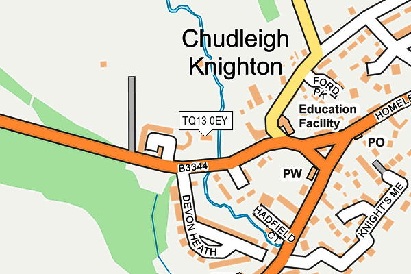 TQ13 0EY map - OS OpenMap – Local (Ordnance Survey) TQ13 0EY map - OS OpenMap – Local (Ordnance Survey)