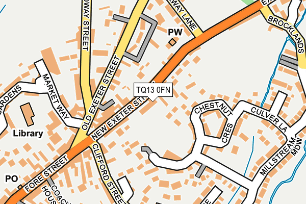TQ13 0FN map - OS OpenMap – Local (Ordnance Survey) TQ13 0FN map - OS OpenMap – Local (Ordnance Survey)