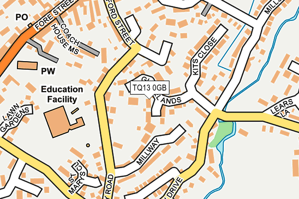 TQ13 0GB map - OS OpenMap – Local (Ordnance Survey) TQ13 0GB map - OS OpenMap – Local (Ordnance Survey)