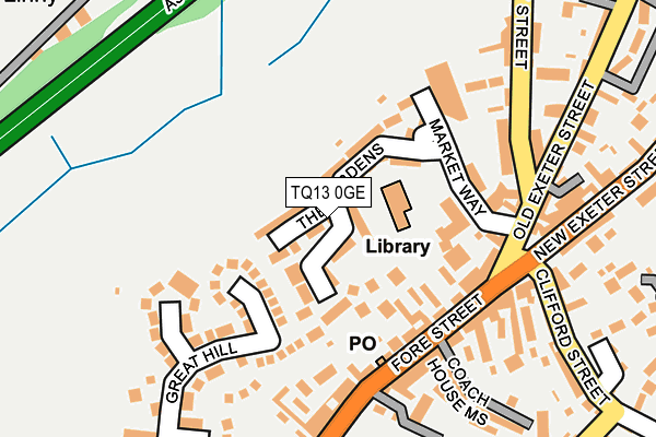 TQ13 0GE map - OS OpenMap – Local (Ordnance Survey) TQ13 0GE map - OS OpenMap – Local (Ordnance Survey)