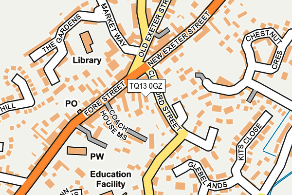 TQ13 0GZ map - OS OpenMap – Local (Ordnance Survey) TQ13 0GZ map - OS OpenMap – Local (Ordnance Survey)