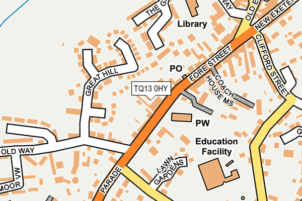 TQ13 0HY map - OS OpenMap – Local (Ordnance Survey) TQ13 0HY map - OS OpenMap – Local (Ordnance Survey)