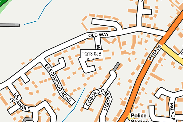 TQ13 0JB map - OS OpenMap – Local (Ordnance Survey) TQ13 0JB map - OS OpenMap – Local (Ordnance Survey)