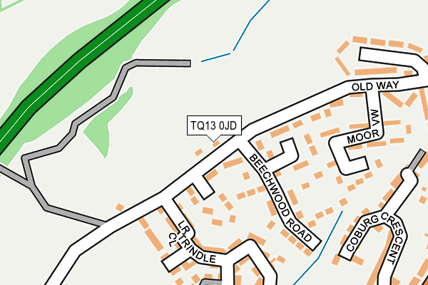 TQ13 0JD map - OS OpenMap – Local (Ordnance Survey) TQ13 0JD map - OS OpenMap – Local (Ordnance Survey)