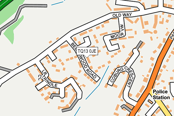 TQ13 0JE map - OS OpenMap – Local (Ordnance Survey) TQ13 0JE map - OS OpenMap – Local (Ordnance Survey)