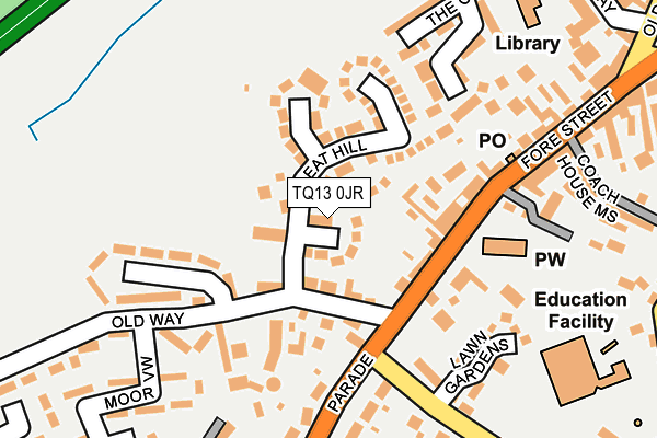 TQ13 0JR map - OS OpenMap – Local (Ordnance Survey) TQ13 0JR map - OS OpenMap – Local (Ordnance Survey)