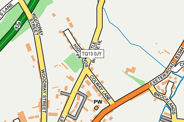 TQ13 0JY map - OS OpenMap – Local (Ordnance Survey) TQ13 0JY map - OS OpenMap – Local (Ordnance Survey)