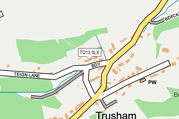 TQ13 0LX map - OS OpenMap – Local (Ordnance Survey) TQ13 0LX map - OS OpenMap – Local (Ordnance Survey)