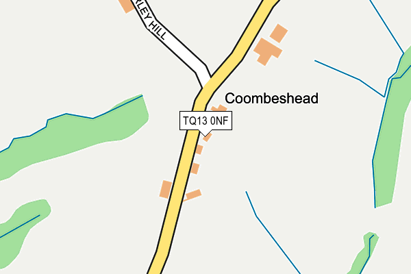 TQ13 0NF map - OS OpenMap – Local (Ordnance Survey) TQ13 0NF map - OS OpenMap – Local (Ordnance Survey)