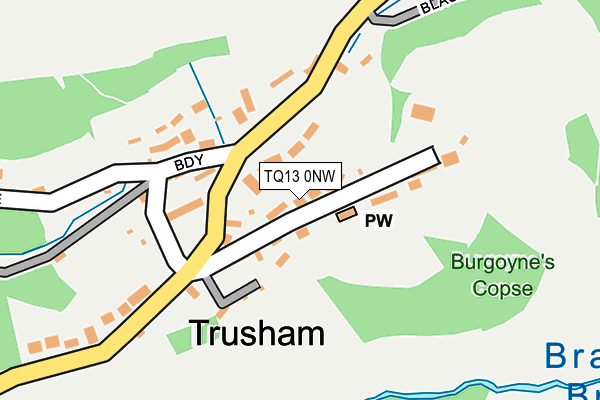 TQ13 0NW map - OS OpenMap – Local (Ordnance Survey) TQ13 0NW map - OS OpenMap – Local (Ordnance Survey)