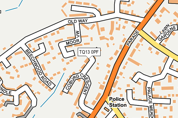 TQ13 0PF map - OS OpenMap – Local (Ordnance Survey) TQ13 0PF map - OS OpenMap – Local (Ordnance Survey)
