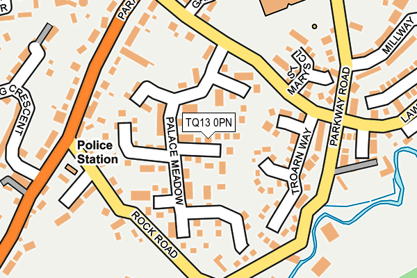 TQ13 0PN map - OS OpenMap – Local (Ordnance Survey) TQ13 0PN map - OS OpenMap – Local (Ordnance Survey)