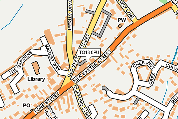 TQ13 0PU map - OS OpenMap – Local (Ordnance Survey) TQ13 0PU map - OS OpenMap – Local (Ordnance Survey)