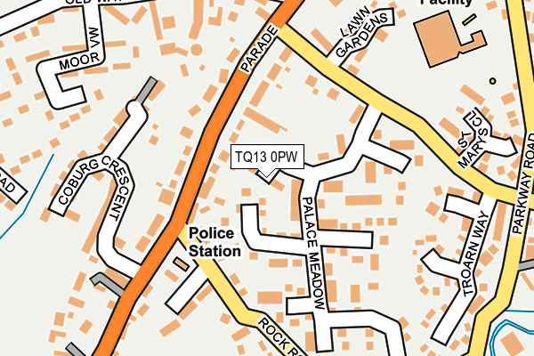 TQ13 0PW map - OS OpenMap – Local (Ordnance Survey) TQ13 0PW map - OS OpenMap – Local (Ordnance Survey)