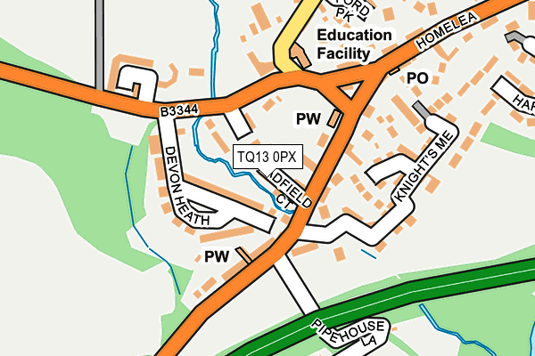 TQ13 0PX map - OS OpenMap – Local (Ordnance Survey) TQ13 0PX map - OS OpenMap – Local (Ordnance Survey)