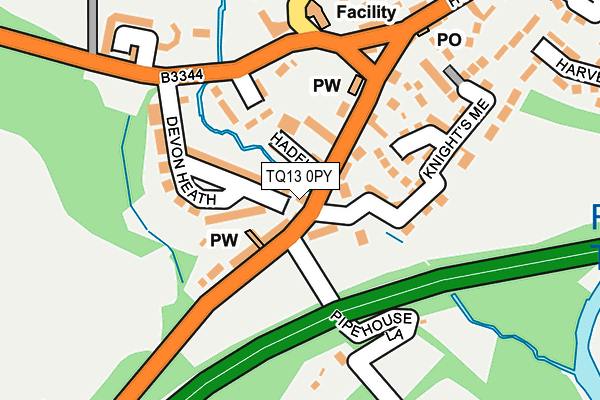 TQ13 0PY map - OS OpenMap – Local (Ordnance Survey) TQ13 0PY map - OS OpenMap – Local (Ordnance Survey)