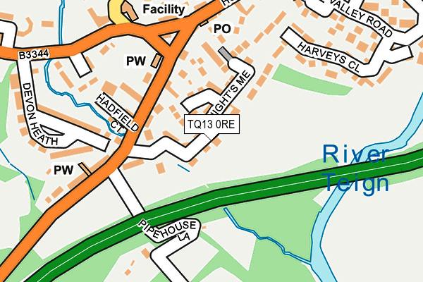 TQ13 0RE map - OS OpenMap – Local (Ordnance Survey) TQ13 0RE map - OS OpenMap – Local (Ordnance Survey)
