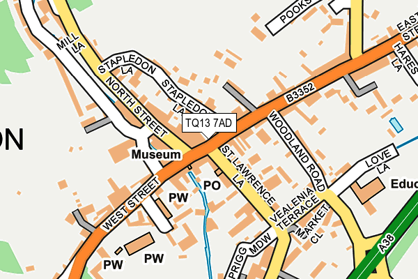 TQ13 7AD map - OS OpenMap – Local (Ordnance Survey) TQ13 7AD map - OS OpenMap – Local (Ordnance Survey)