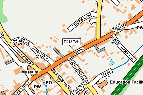 TQ13 7AH map - OS OpenMap – Local (Ordnance Survey) TQ13 7AH map - OS OpenMap – Local (Ordnance Survey)
