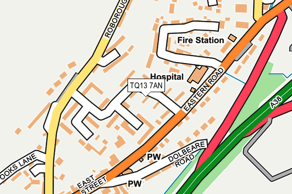 TQ13 7AN map - OS OpenMap – Local (Ordnance Survey) TQ13 7AN map - OS OpenMap – Local (Ordnance Survey)
