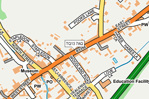 TQ13 7AQ map - OS OpenMap – Local (Ordnance Survey) TQ13 7AQ map - OS OpenMap – Local (Ordnance Survey)