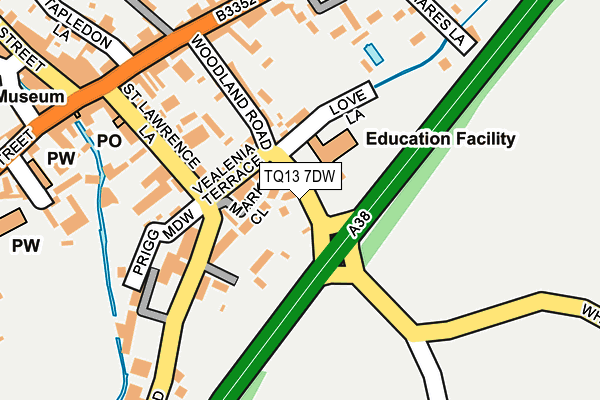 TQ13 7DW map - OS OpenMap – Local (Ordnance Survey) TQ13 7DW map - OS OpenMap – Local (Ordnance Survey)
