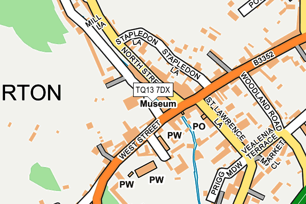 TQ13 7DX map - OS OpenMap – Local (Ordnance Survey) TQ13 7DX map - OS OpenMap – Local (Ordnance Survey)
