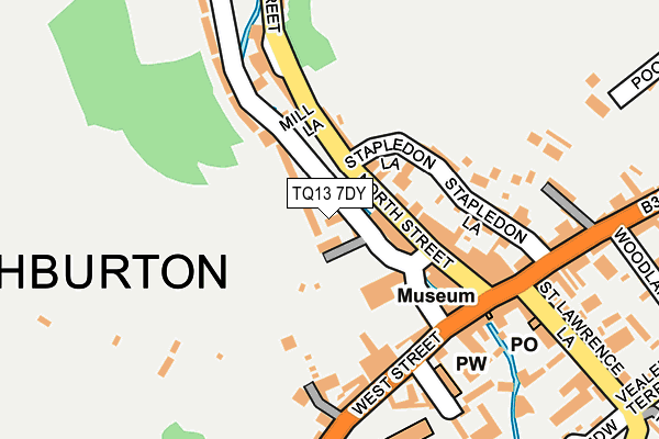 TQ13 7DY map - OS OpenMap – Local (Ordnance Survey) TQ13 7DY map - OS OpenMap – Local (Ordnance Survey)