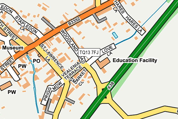 TQ13 7FJ map - OS OpenMap – Local (Ordnance Survey) TQ13 7FJ map - OS OpenMap – Local (Ordnance Survey)