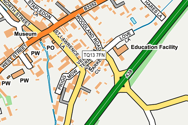 TQ13 7FN map - OS OpenMap – Local (Ordnance Survey) TQ13 7FN map - OS OpenMap – Local (Ordnance Survey)