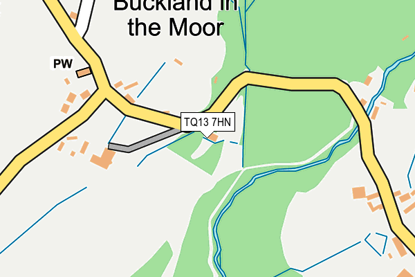 TQ13 7HN map - OS OpenMap – Local (Ordnance Survey) TQ13 7HN map - OS OpenMap – Local (Ordnance Survey)