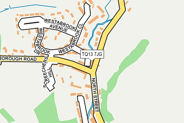 TQ13 7JG map - OS OpenMap – Local (Ordnance Survey) TQ13 7JG map - OS OpenMap – Local (Ordnance Survey)