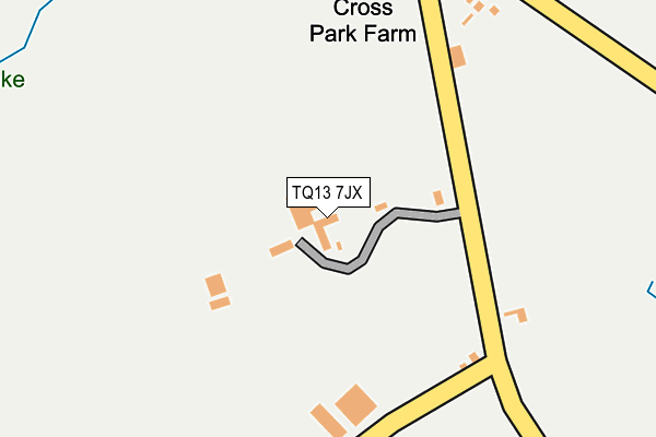 TQ13 7JX map - OS OpenMap – Local (Ordnance Survey) TQ13 7JX map - OS OpenMap – Local (Ordnance Survey)