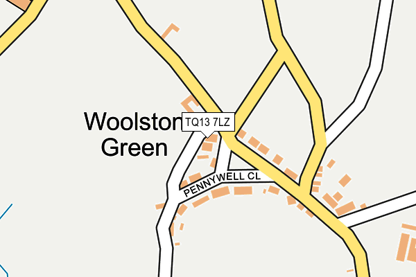 TQ13 7LZ map - OS OpenMap – Local (Ordnance Survey) TQ13 7LZ map - OS OpenMap – Local (Ordnance Survey)
