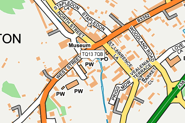 TQ13 7QB map - OS OpenMap – Local (Ordnance Survey) TQ13 7QB map - OS OpenMap – Local (Ordnance Survey)