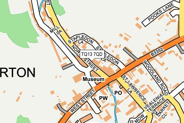 TQ13 7QD map - OS OpenMap – Local (Ordnance Survey) TQ13 7QD map - OS OpenMap – Local (Ordnance Survey)