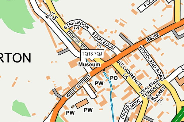 TQ13 7QJ map - OS OpenMap – Local (Ordnance Survey) TQ13 7QJ map - OS OpenMap – Local (Ordnance Survey)