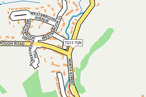 TQ13 7QN map - OS OpenMap – Local (Ordnance Survey) TQ13 7QN map - OS OpenMap – Local (Ordnance Survey)