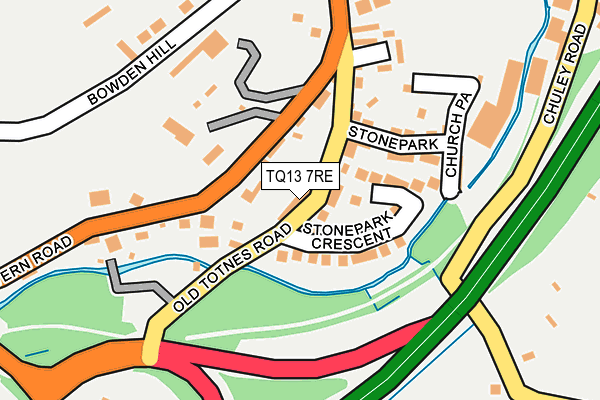 TQ13 7RE map - OS OpenMap – Local (Ordnance Survey) TQ13 7RE map - OS OpenMap – Local (Ordnance Survey)