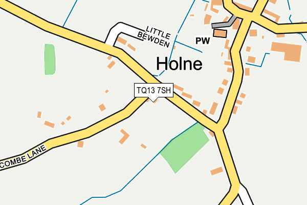 TQ13 7SH map - OS OpenMap – Local (Ordnance Survey) TQ13 7SH map - OS OpenMap – Local (Ordnance Survey)