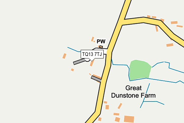 TQ13 7TJ map - OS OpenMap – Local (Ordnance Survey) TQ13 7TJ map - OS OpenMap – Local (Ordnance Survey)